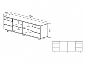 Комодино Moderno-2200 Ф6 в Белорецке - beloreck.magazinmebel.ru | фото - изображение 4