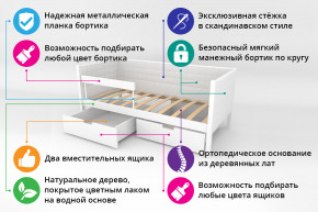 Кровать-тахта Svogen мягкая с ящиками и бортиком с фото белый/динозаврики в Белорецке - beloreck.magazinmebel.ru | фото - изображение 2